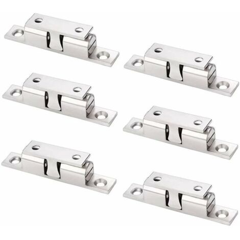 6 Pack Réglables Cuivre Aimants Loqueteaux Magnétiques avec Vis Double Loqueteau à Billes pour Placard Cabinet Meubles Armoire(Argent) (1/5)