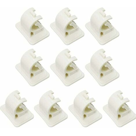 Lot De 10 Crochets Support De Tringle à Rideau Auto-AdhéSif, Pas De Supports De Crochet De Draperie De Forage, Support De Tige De Fixation, pour Serviettes, Rideaux, Manteaux (1/5)