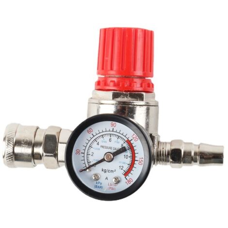 Régulateur de Pression du Compresseur d'air Détendeur Pneumatique,Valve de Régulation de Pression Avec Raccord 140psi (1/5)