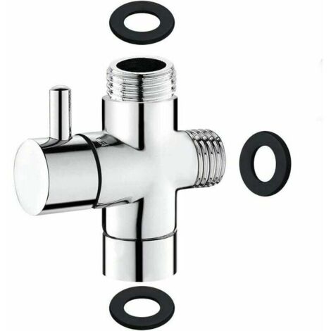 Voies Soupape, Laiton Massif G1/2 Douchette Composants de Douche Adaptateur Inverseur Système de douche pièce de rechange, Chrome Poli (1/5)