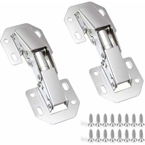 Charnières à Fermeture, 4pcs Charniere Porte Placard 90 Degré Charniere Invisible Meuble pour Porte Armoire Placard de Cuisine 77mm, (1/5)