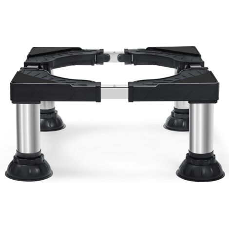 Socle Machine a Laver 4 Pieds à Ventouse, Support Machine à Laver Charge 200KG, Largeur Réglable de 40-62cm, Hauteur de 17.7-21cm Support Électroménager pour Machines à Laver, Noir (1/5)