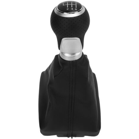 Pommeau de levier de vitesse à 6 vitesses pour voiture, lettrage blanc, remplacement ergonomique pour A6 C6 2004-2011 LHD, anneau argenté (1/5)