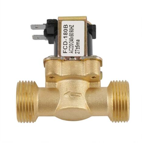 Jeffergarden Electrovanne, Entrée d'Eau Bidirectionnelle G3/4 N/C Électrovanne Électronique Fermée Normale CA 220V 240V FCD-180B (1/4)