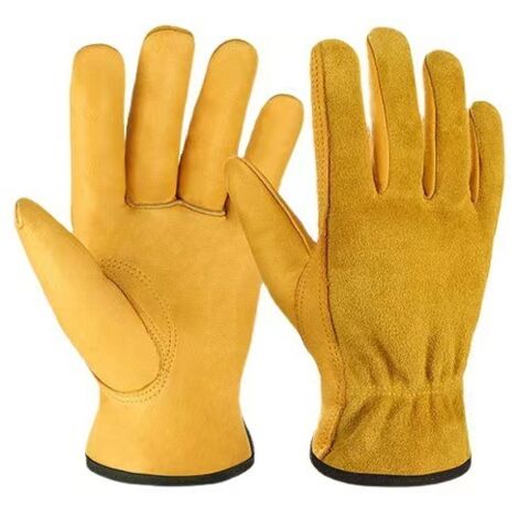 Gants de jardinage en cuir confortable avec doublure imperméables à coupe ajustée durables et souples Taille L (1/5)