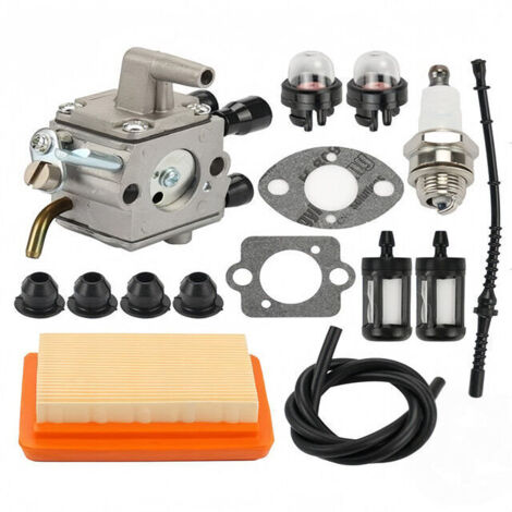 Ulisem FS250 Carburetor for Stihl FS120 FS200 FS 250 FS300 String Trimmer Weed Eater Replace 4134 120 0603 with 4134 400 1301 Ignition Coil