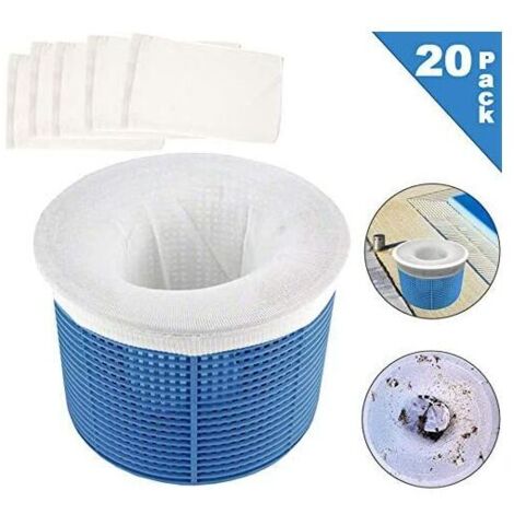FOREHILL Chaussette filtrante Piscine,Chaussettes de Skimmer de Piscine,Panier filtrant Piscine,Pool Skimmer Socks,Panier d'écumoire de Piscine (20) (1/5)
