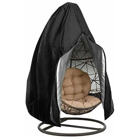 Housse de Chaise Suspendue Oxford de Protection imperméable à l'eau et à la poussière pour Patio, Chaise à Bascule, Chaise Flottante (Black) (1/5)