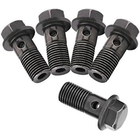 5 pcs Raccord de Frein, Banjo Vis Boulon de Frein de Moto M10X1.25mm en Acier Inoxydable Kit de Joint d'Etanchéité pour Maître Etrier de Frein (1/5)