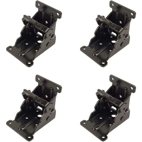 Charnière Pliante Autobloquante, 4 Pcs charnière pliante pour armoire de cuisine, Charnière Pliante Pied 90 Degrés en Tôle d'acier, Verrouillage Extension Table Support d'étagère Pliable (1/5)