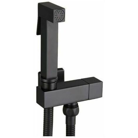 Ulisem – Douchette WC en laiton noir mat – Tuyau 150 cm en acier inoxydable – Nettoyage efficace et économique en eau – Installation facile