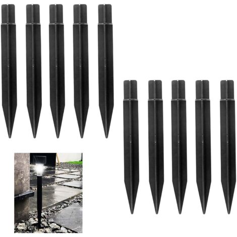 Piquet de Terre,Piquet de Terre renforcé,Lampes Torches solaires, piquets de Jardin,piquets de lumière de Jardin,Support de lumière de Paysage pour marqueurs d'allée de Cour Noir(20 pièces) (1/5)