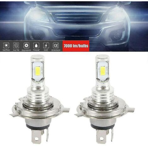 2x H4 Led Headlight Bulbs Conversion Kit Hi-lo Beam 7000lm 6000k Super Bright (1/5)