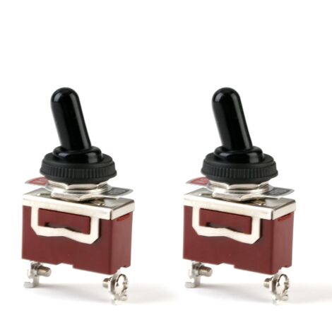 2 Pièces Interrupteur à Levier Marin Étanche, Interrupteur 12v Precable, Interrupteur Miniature, 12V DC 30A 2 Broches ON/OFF SPST avec Capuchon Étanche pour Voiture, Camion, Bateau (1/5)