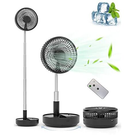 Primevolve Ventilateur de table, ventilateur oscillant portable, ventilateur pliable avec télécommande, 4 vitesses, ventilateur de table USB rechargeable, pour chambre, bureau, voyage (1/5)