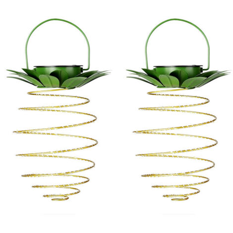 Lanterne solaire en fer forgé lumière ananas led fil de cuivre guirlande lumineuse extérieure étanche décoration de jardin suspension (1/5)