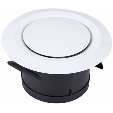 AIERQ Bouche d'extraction et d'insufflation d'air Ø100, SL.GT 3 griffes articulées - Grille de ventilation plastique ronde orientable - Ventilation par ventilateur (1/4)