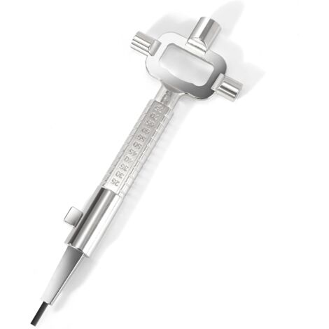 Clé de Construction Universel Clef Carrée en Alliage de Zinc Clé Architecte pour Mesure Ouvrir Porte Fenêtre Armoire Argent 197 x 69 x 17 mm (1/5)
