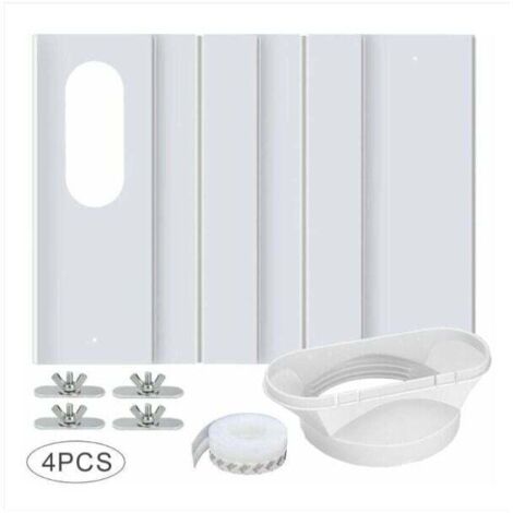 Alovez – Kit de fenêtre pour climatiseur portable – 4 plaques ajustables 43-140 cm – PVC renforcé – Joint d'étanchéité inclus