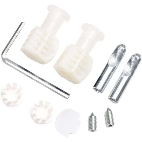 Lot de 2 kits de boulons de fixation pour toilettes suspendues au mur Blanc