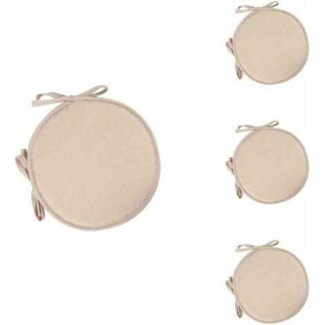 Lot de 4 Rond Coussin de Siège Coussins de Chaise Rond Galettes de Chaise Coussin pour Salle à Manger Jardin Maison Bureau Cuisine(beige) (1/4)