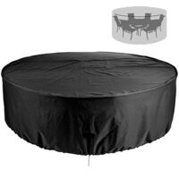 Housse de jardin ronde Housse de protection Table de jardin ronde Housse de table de jardin Étanche et coupe-vent 210D Oxford Table de jardin ronde 18884cm