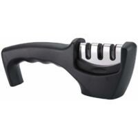 Aiguiseur Couteaux, 3 en 1 Aiguiseur de Couteaux Professionnel, Manuel Affuteur Couteaux Affûteur, Eguiseur de Couteau pour Couteaux en Acier Inoxydable de Toutes Tailles(Noir),
