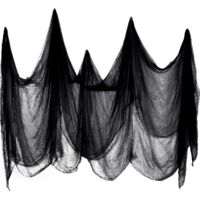 215 X 500 Cm Creepy Cloth Spooky Cheesecloth Cotton Muslin Cloths Halloween Decorations For Haunted Houses Party Doorways Outdoors (black)