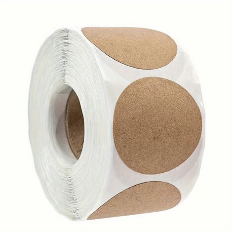 1000 pièces/2 rouleaux de papier Kraft rond auto-adhésif étiquettes article Classification nom autocollants personne (1/5)