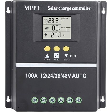 GARRYFIZH Contrôleur de Charge solaire MPPT, double Port USB, écran LCD rétroéclairé, régulateur de panneau solaire 12V 24V 36V 48V adaptatif