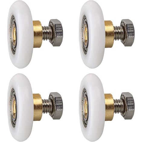 Rouleau de porte de douche, Rouleau Roulette Roue pour Porte de Douche Roulettes Coulissantes Porte Roue de Remplacement pour Rouleau 4 pièces (20MM) (1/5)