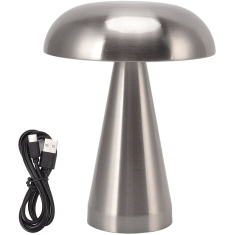 GARRYFIZH Champignon Lampe De Table Moderne Minimaliste Style Industriel 3 Couleurs Dimmable Rechargeable Innovant Tactile Lampe De Bureau Argent (1/5)