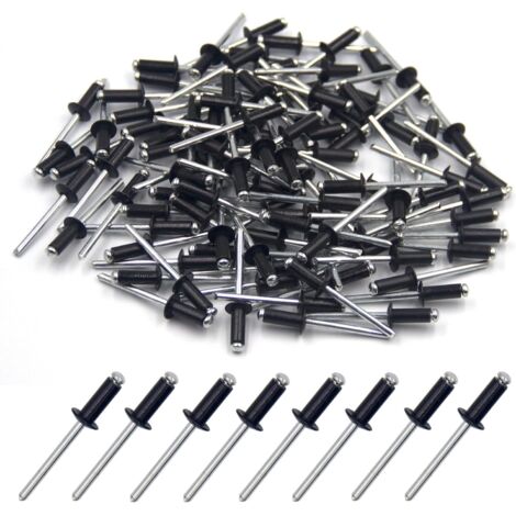 Pack de 100 rivets aveugles en aluminium 4.8 x 12mm Rivets à bout ouvert pour applications mécaniques Résistance accrue