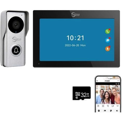 Tuya Interphone vidéo 1080p avec système de moniteur tactile de 7", caméra de portière vidéo, kit de téléphone interphone vidéo WiFi intelligent pour maison (1/5)
