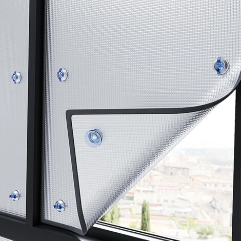 Gabrielle – Film de protection solaire en aluminium 9 mm – Blocage UV 99 % – Réduction éblouissement jusqu'à 90 % – Ventouse pour installation facile (50x70cm)