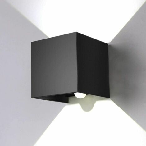 12W Luminaire Mural avec Détecteur de Mouvement pour Extérieur Intérieur, Applique Murale LED Angle Réglable, Lampe Murale IP67 Etanche 6000K Blanc Froid, pour Couloir Jardin Chambre Noir [Classe éner (1/5)