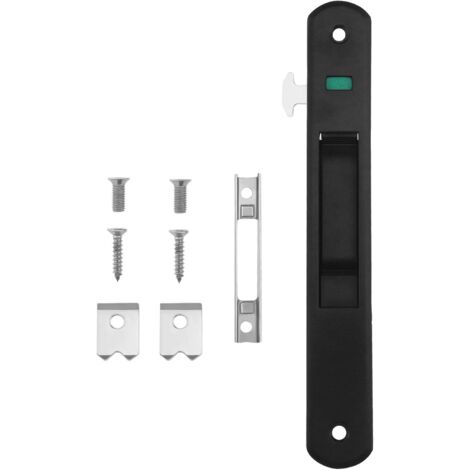 Loquet de porte coulissante simple face en acier inoxydable, crochet de porte, bouton de porte mobile moderne, serrure simple double face pour la maison - Gris (1/5)