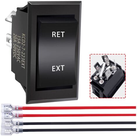 Gotrays – Commutateur inverseur de polarité 12V – 3 positions momentané – DPDT 4 broches – Courant 20A pour contrôle moteur DC - KCD2-7-223-4P-X (1/5)