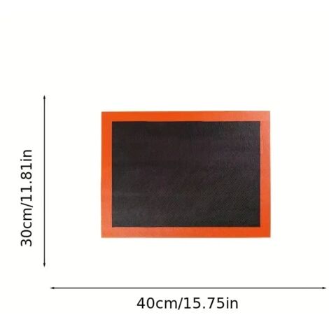 1 tapis de four en silicone microporeux, 40 x 30 cm, tapis de cuisson réutilisable en silicone microporeux pour pâte à pain, pizza, macaron (1/5)