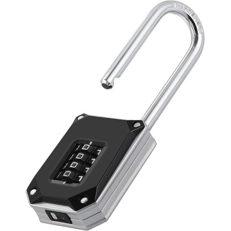 – Cadenas à combinaison 4 chiffres – Anse longue 57 mm – Gros chiffres blancs – Protection contre réenclenchement – Pour casiers et armoires (1/4)