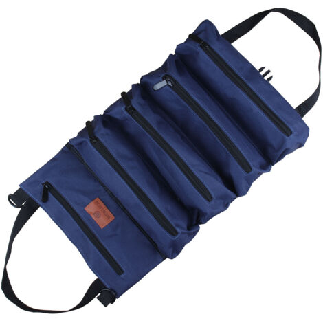 Trousse à outils en tissu, sac de rangement d'outils de voiture portable, sac à outils d'électricien, trousse à outils de quincaillerie,bleu (1/4)