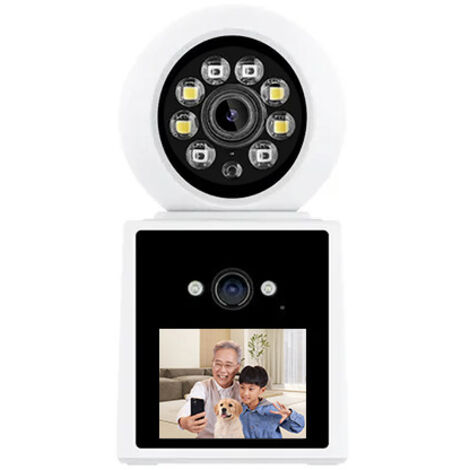 Caméra Surveillance WiFi Interieur, Caméra de Surveillance avec 2,8 Pouce Écran, 360°Caméra Maison pour Âgé/Enfants/Animaux, Vidéo Bidirectionnelle, Détection de Mouvement IA (1/5)