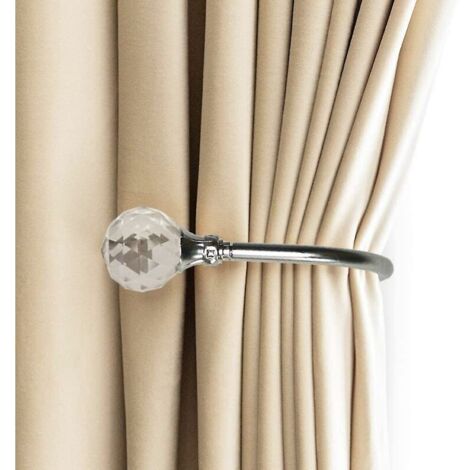 XVX Embrasses à Rideaux Crochets Murals U Métal Curtain Tiebacks, Rideau Metallique 2 Pack (Argent) (1/5)