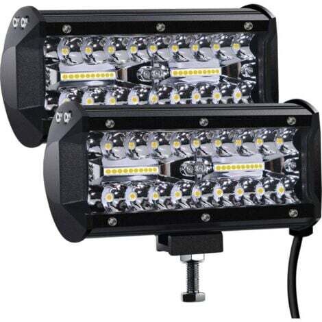 Phare de Travail LED 12V 300W 7'' Projecteur LED Voiture 12v Etanche IP67 Spot Flood Feux Antibrouillard LED 27,000lm Feux de Travail pour Voiture Camion Tracteur SUV Bateau-2 PCS (1/5)