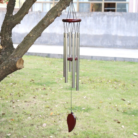 – Carillon à vent 6 tubes en aluminium – Son apaisant pour extérieur – Hauteur 66 cm – Décoration jardin, maison, balcon (1/3)