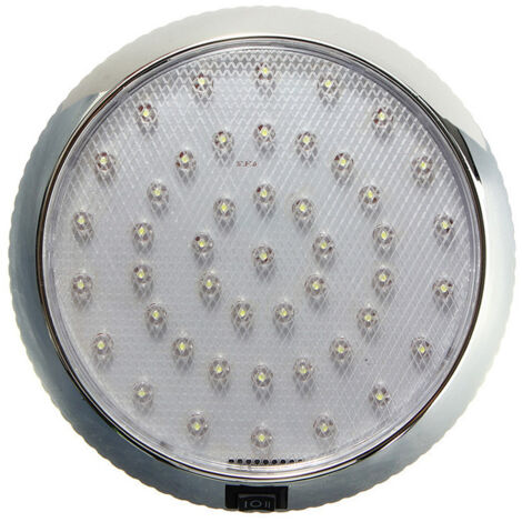 Plafonnier LED, 12V Car Dome Lampe de toit intérieure pour camping car caravane RV remorque camion véhicule bateau avec 46 lumières LED, blanc (1/5)