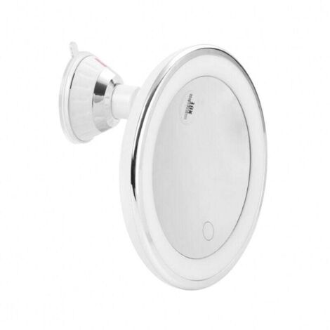 Loupe 10x éclairée par LED avec ventouse, OU - Miroir de voyage avec lumière naturelle à intensité variable pour salle de bain, voyage, charge (1/5)