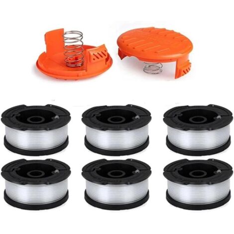 Lot de 6 bobines de ligne avec 2 couvercles pour remplacer le Spoo de remplacement des coupe-bordures Black Decker (1/5)