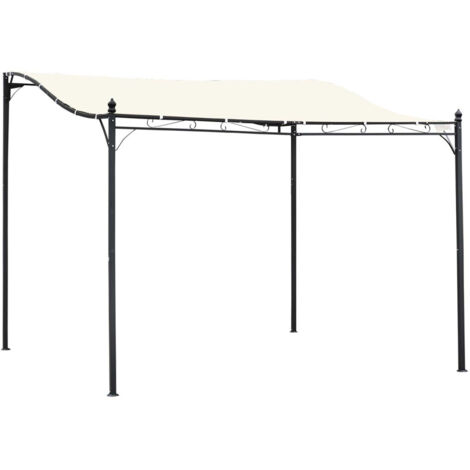 Pergola Jardin Gazebo Auvent Tente Métal, Crème, 297X297Cm (1/4)