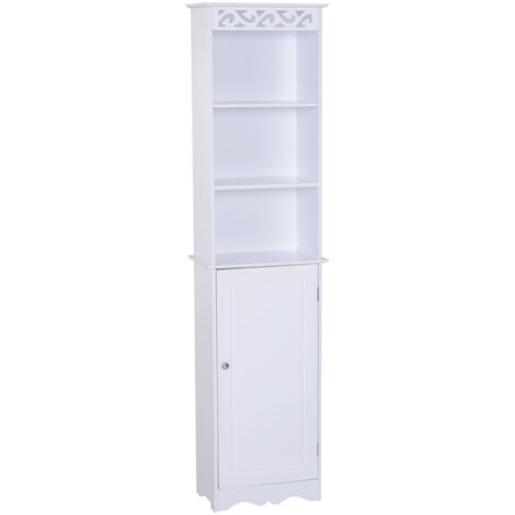 Meuble colonne de salle de bain moderne 40L x 23l x 160H cm blanc (1/5)